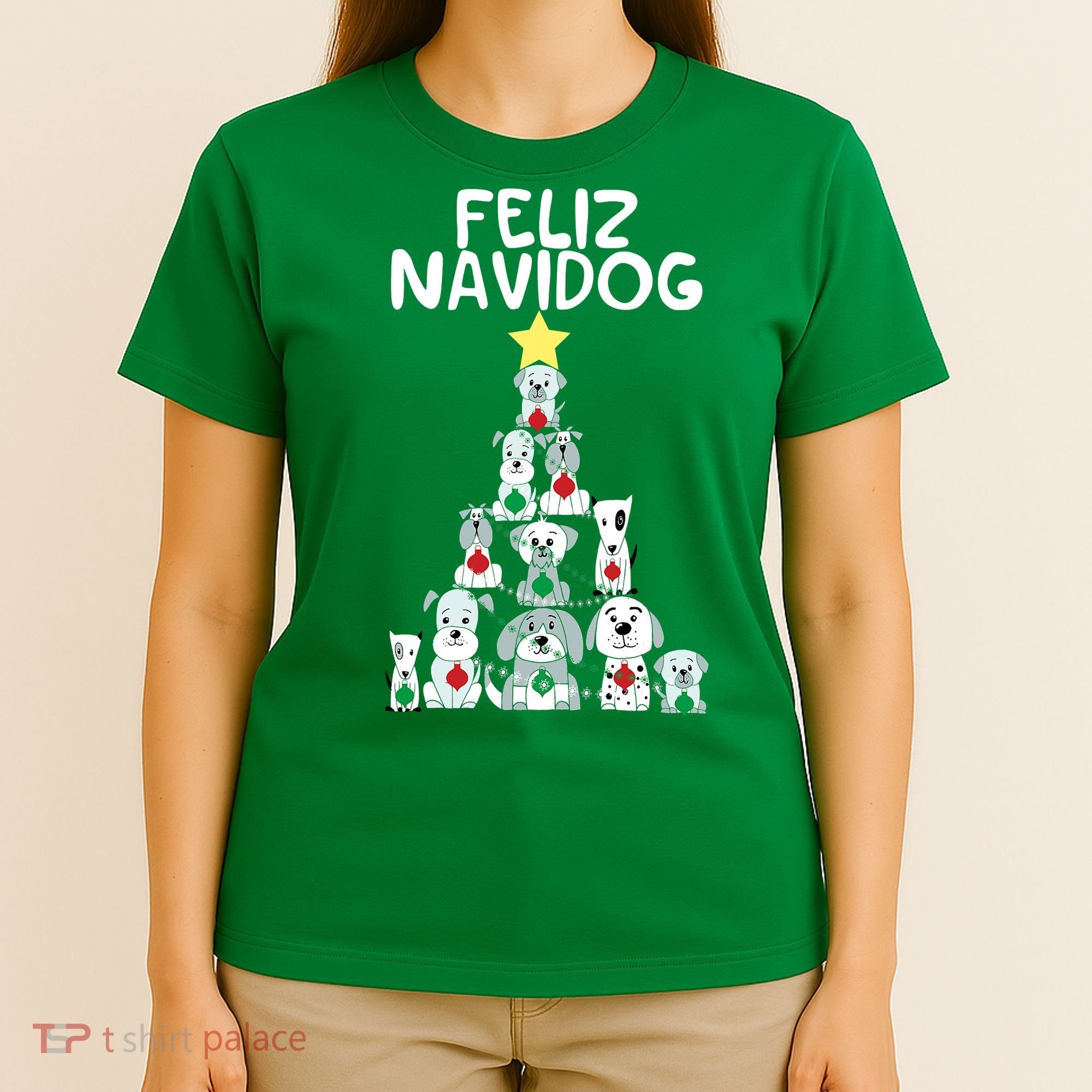 Feliz Navidog Christmas Dog Funny Cute Xmas Tree T-Shirt