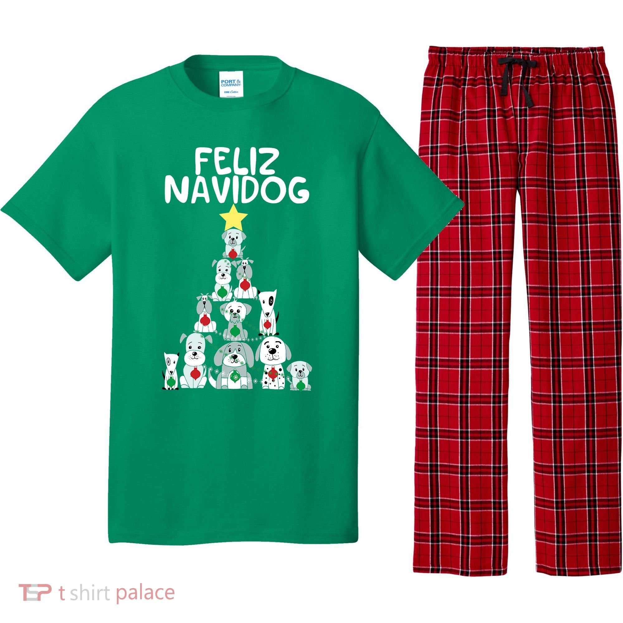 Feliz Navidog Christmas Dog Funny Cute Xmas Tree Pajama Set