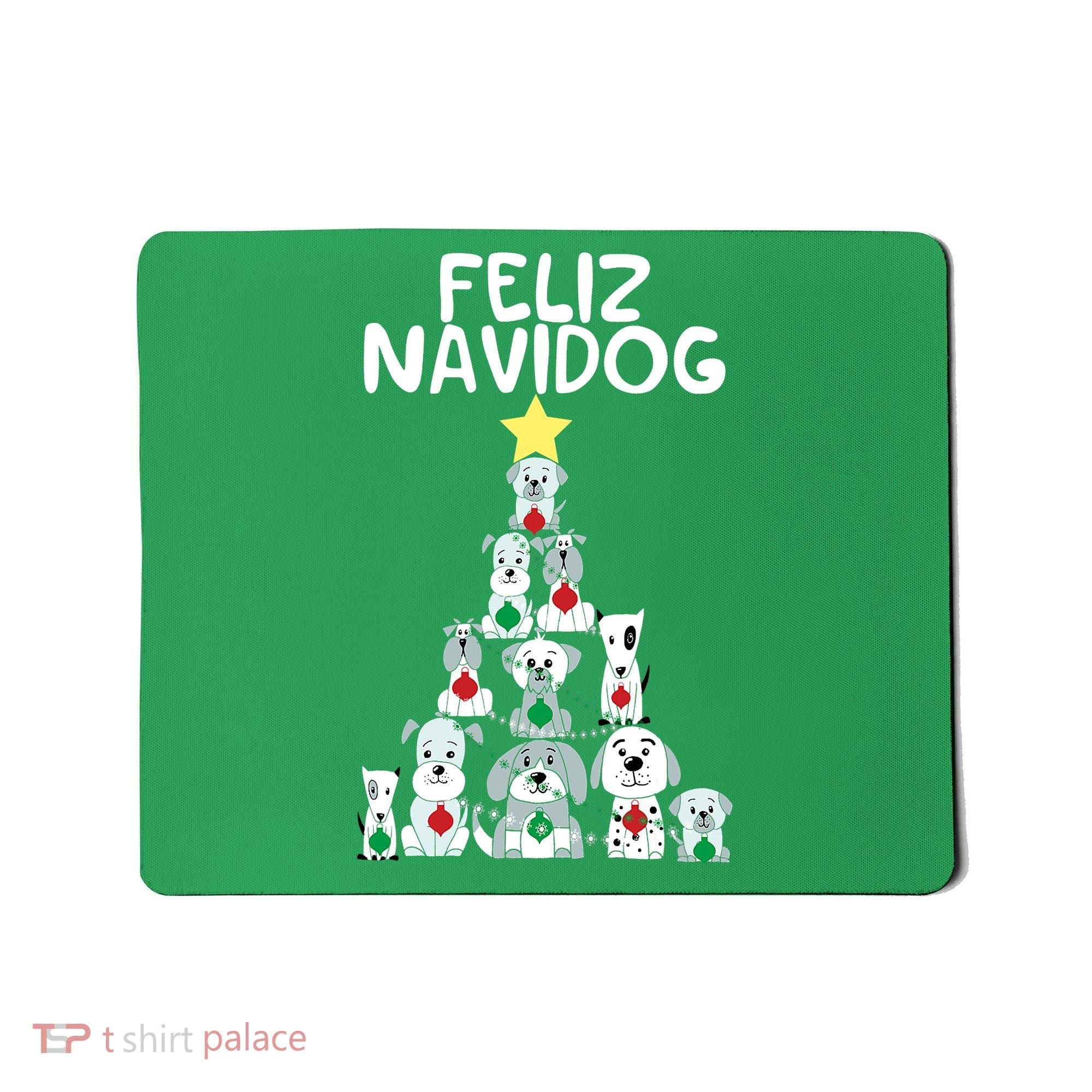 Feliz Navidog Christmas Dog Funny Cute Xmas Tree Mousepad