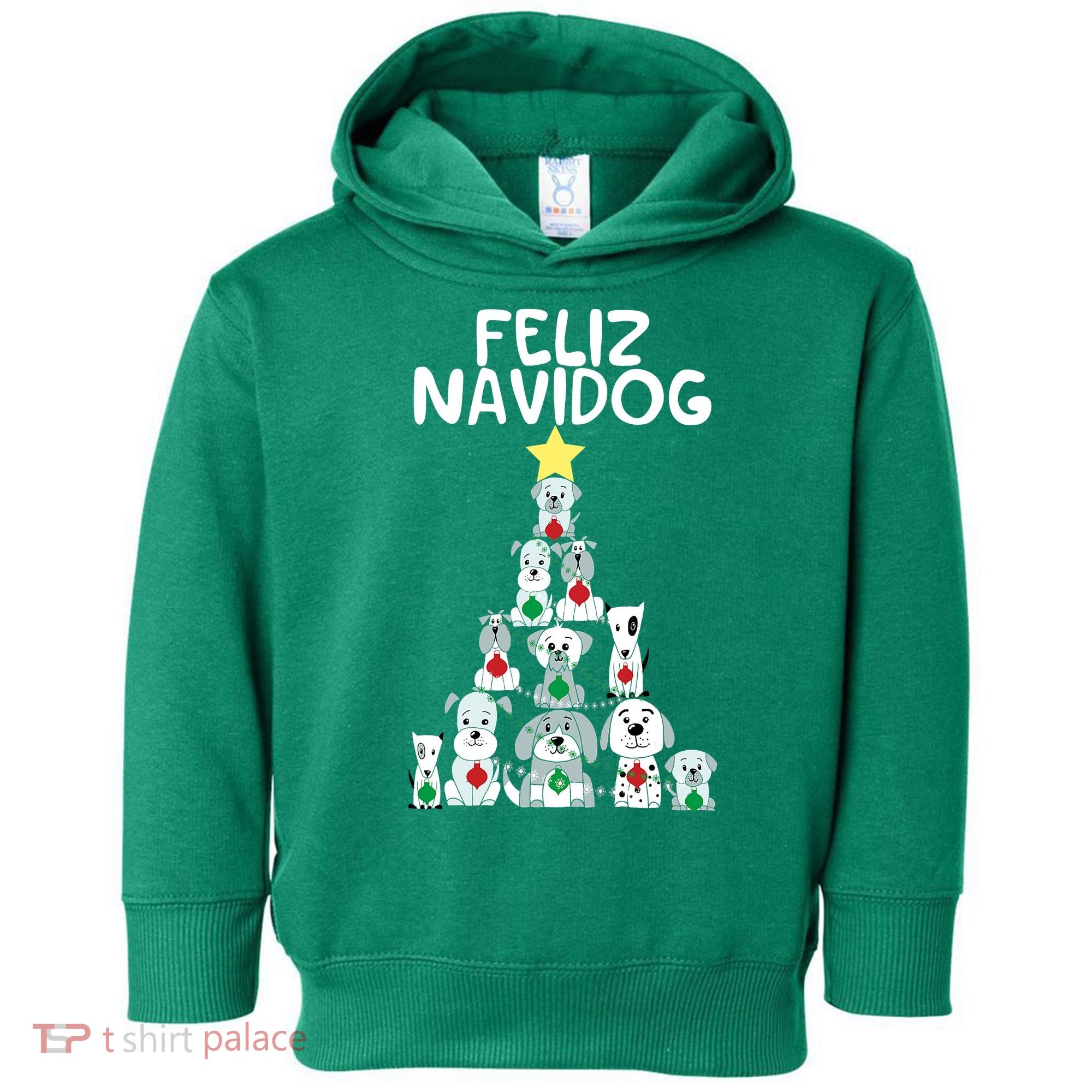Feliz Navidog Christmas Dog Funny Cute Xmas Tree Toddler Hoodie