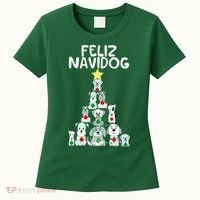 Feliz Navidog Christmas Dog Funny Cute Xmas Tree Women's T-Shirt thumb 0