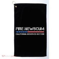 Fire Newscum California Deserves Better Gavin Newsom Golf Towel thumb 0