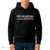 Fire Newscum California Deserves Better Gavin Newsom Kids Hoodie thumb 4