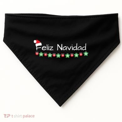Feliz Navidad Christmas TShirt USA-Made Doggie Bandana