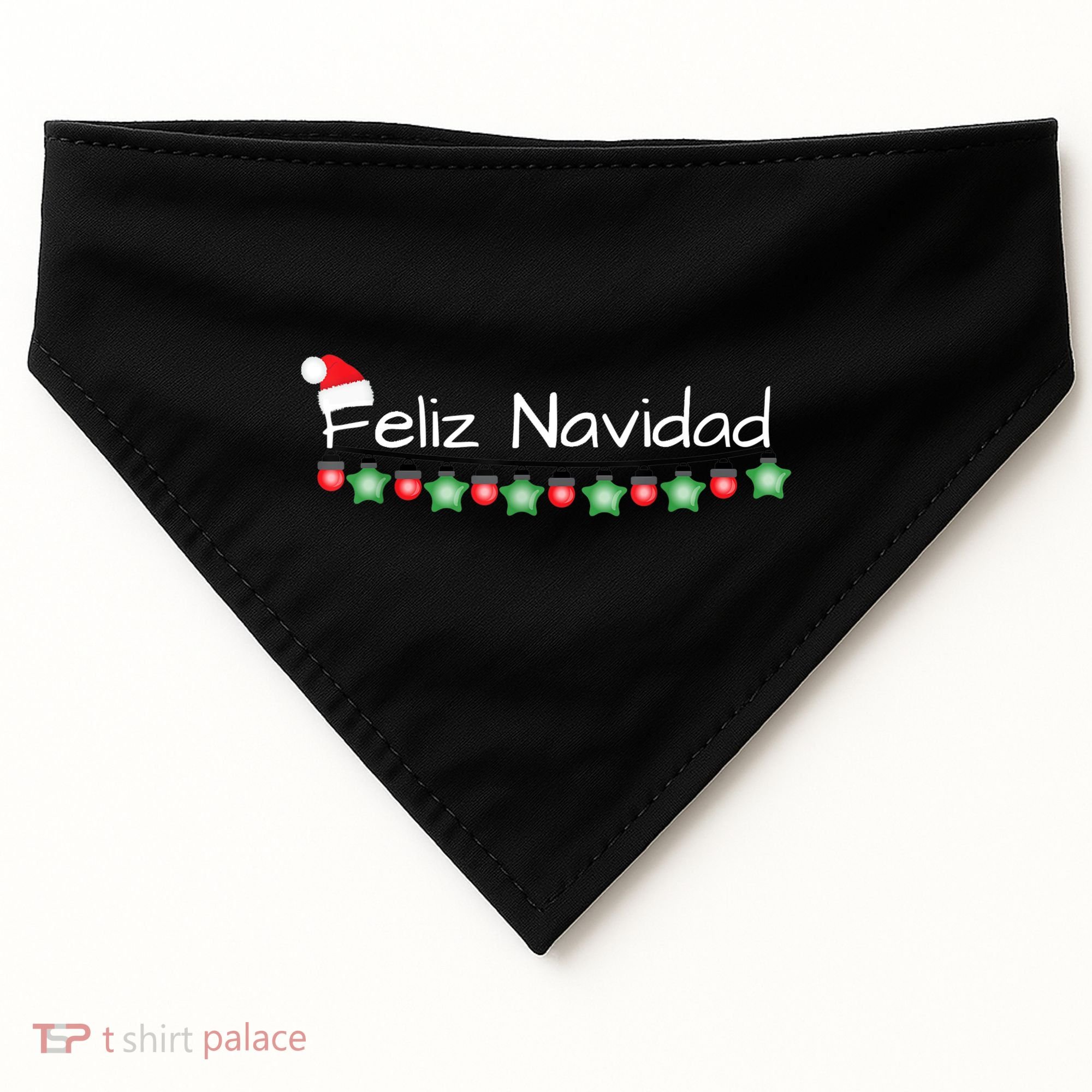 Feliz Navidad Christmas TShirt USA-Made Doggie Bandana