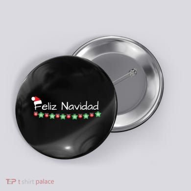 Feliz Navidad Christmas TShirt Button