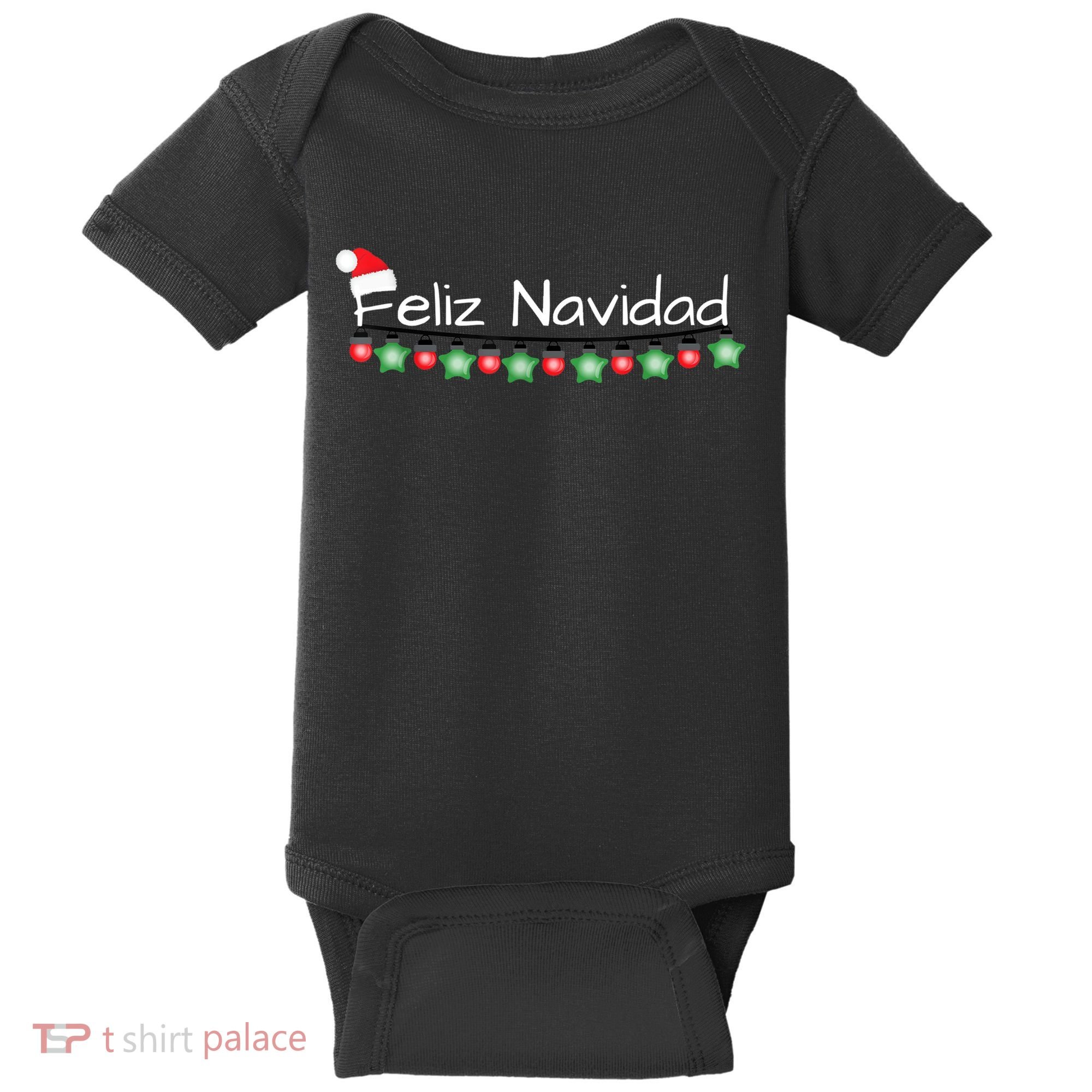 Feliz Navidad Christmas TShirt Baby Bodysuit