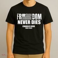 Freedom Never Dies Charlie Kirk 1993-2025 T-Shirt thumb 3