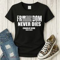 Freedom Never Dies Charlie Kirk 1993-2025 Women's T-Shirt thumb 3