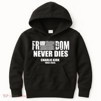 Freedom Never Dies Charlie Kirk 1993-2025 Kids Hoodie thumb 0