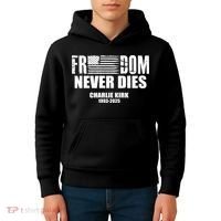 Freedom Never Dies Charlie Kirk 1993-2025 Kids Hoodie thumb 4