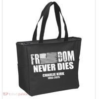 Freedom Never Dies Charlie Kirk 1993-2025 Tote Bag thumb 2