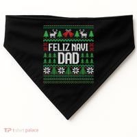 Feliz Navi Dad Funny Ugly Sweater for Christmas USA-Made Doggie Bandana thumb 0
