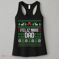 Feliz Navi Dad Funny Ugly Sweater for Christmas Women's Tank Top thumb 3