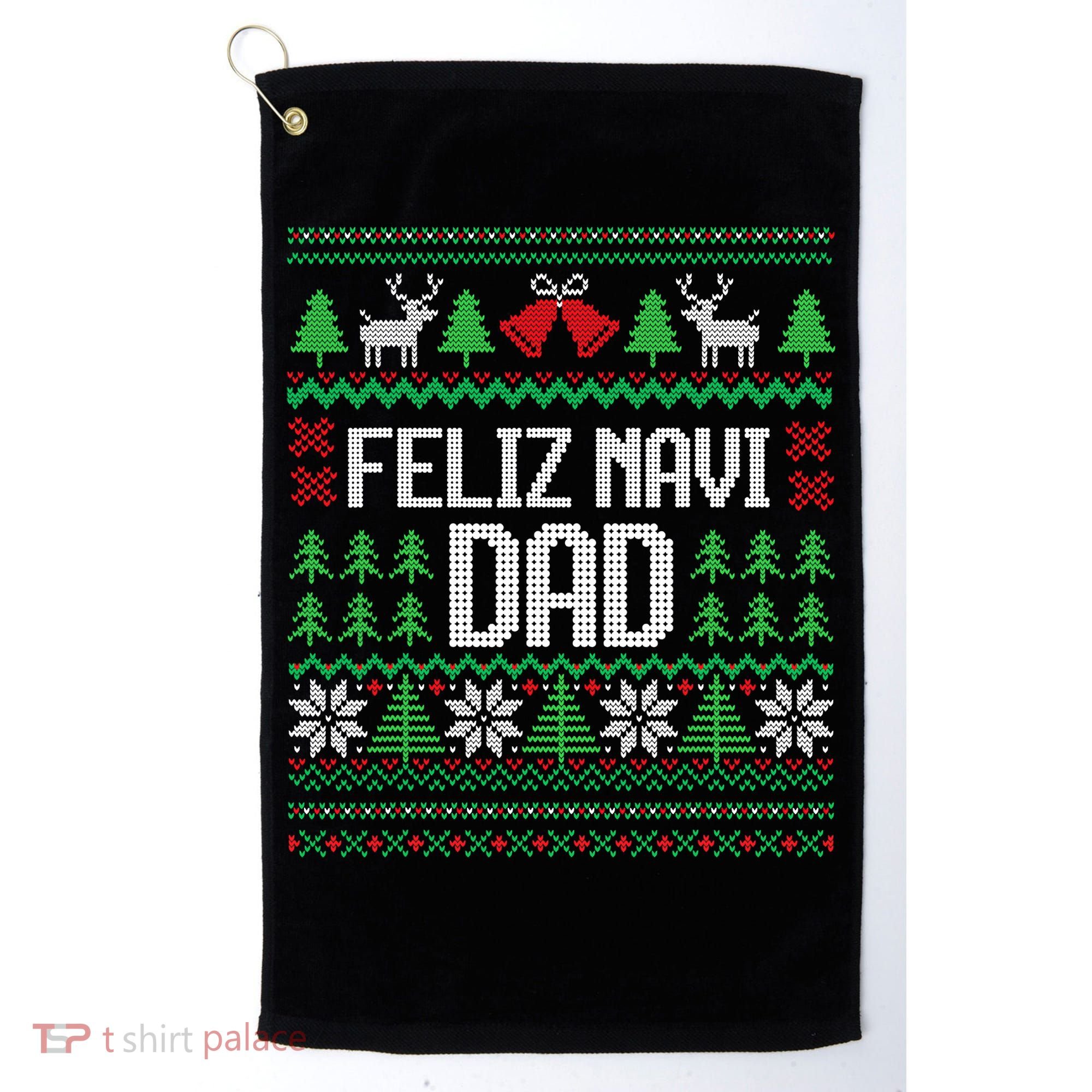 Feliz Navi Dad Funny Ugly Sweater for Christmas Golf Towel