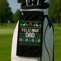 Feliz Navi Dad Funny Ugly Sweater for Christmas Golf Towel thumb 2