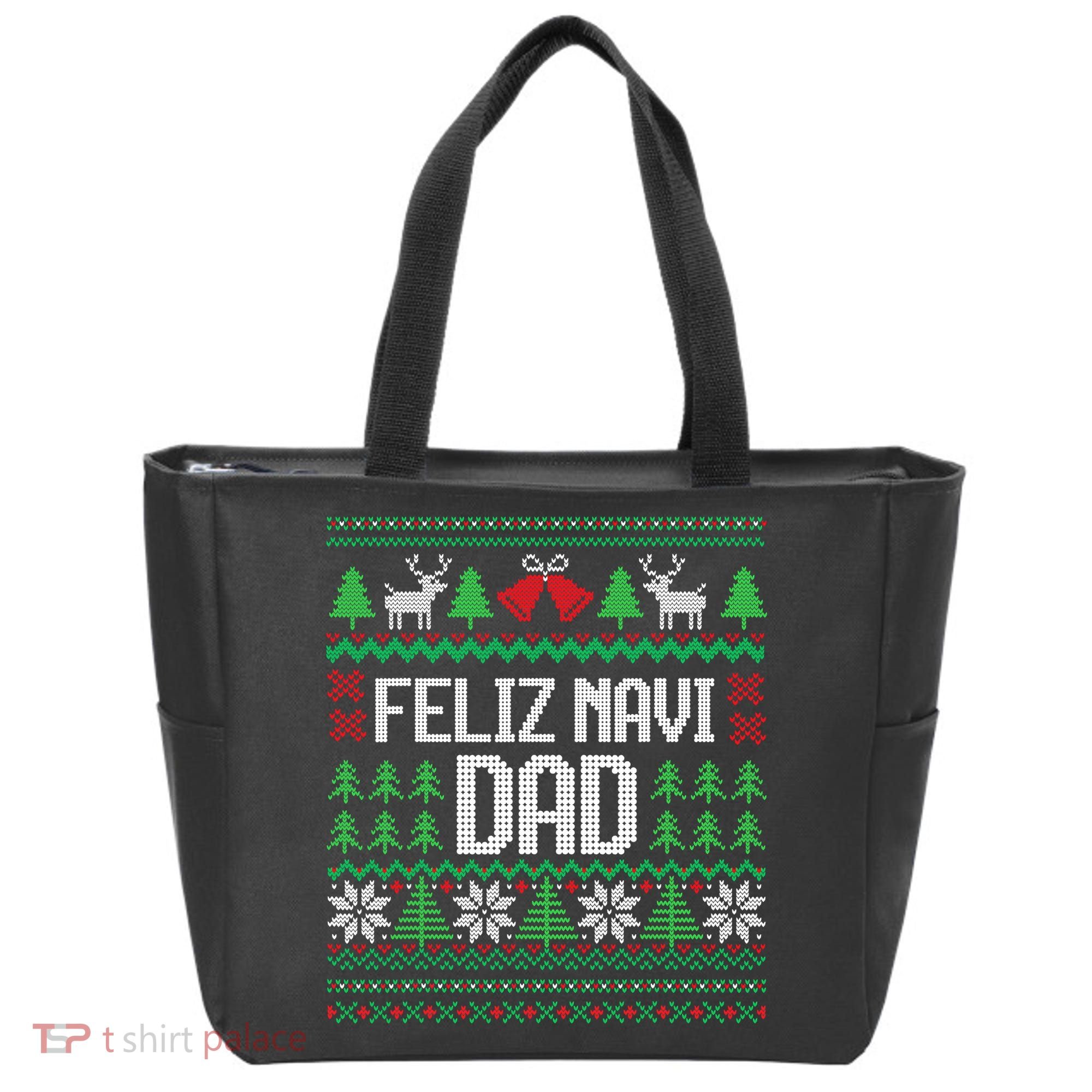 Feliz Navi Dad Funny Ugly Sweater for Christmas Tote Bag