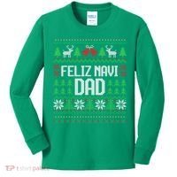 Feliz Navi Dad Funny Ugly Sweater for Christmas Kids Long Sleeve Shirt thumb 0