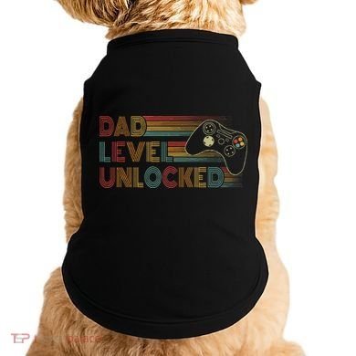Funny New Dad Dad Level Unlocked Gaming Doggie Tank