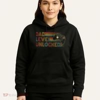Funny New Dad Dad Level Unlocked Gaming Hoodie thumb 5