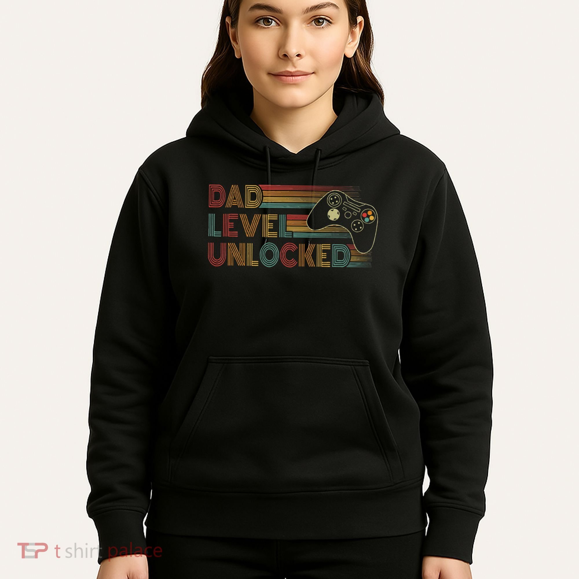 Funny New Dad Dad Level Unlocked Gaming Hoodie
