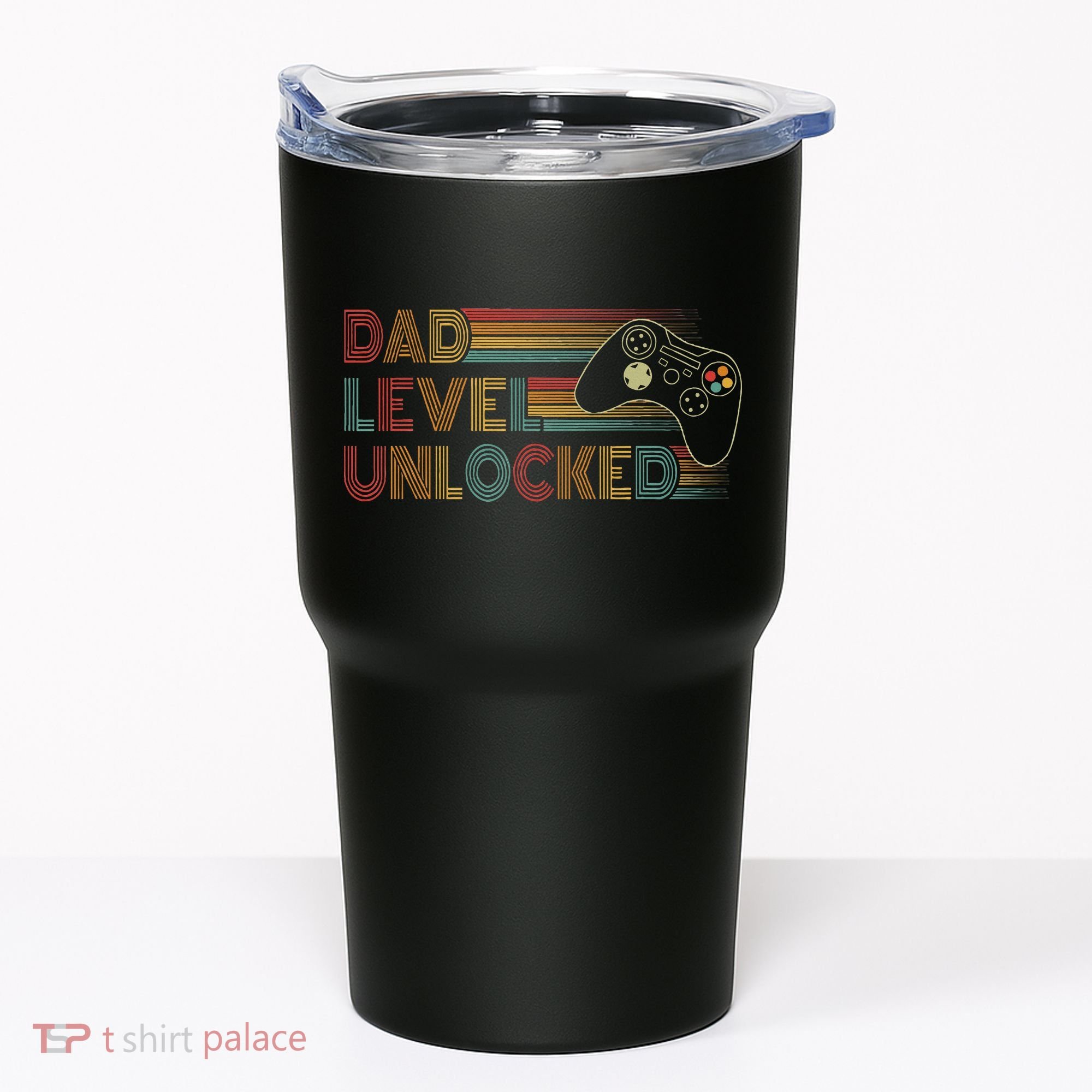 Funny New Dad Dad Level Unlocked Gaming Tumbler