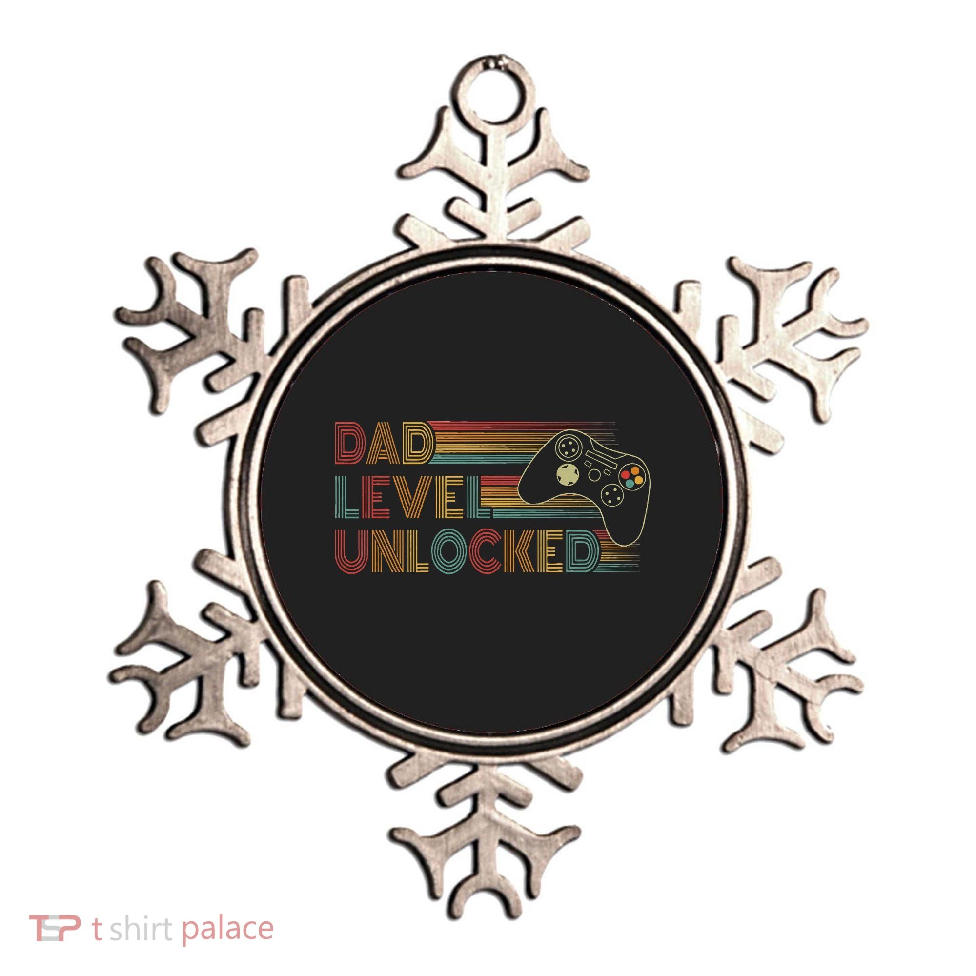 Funny New Dad Dad Level Unlocked Gaming Ornament