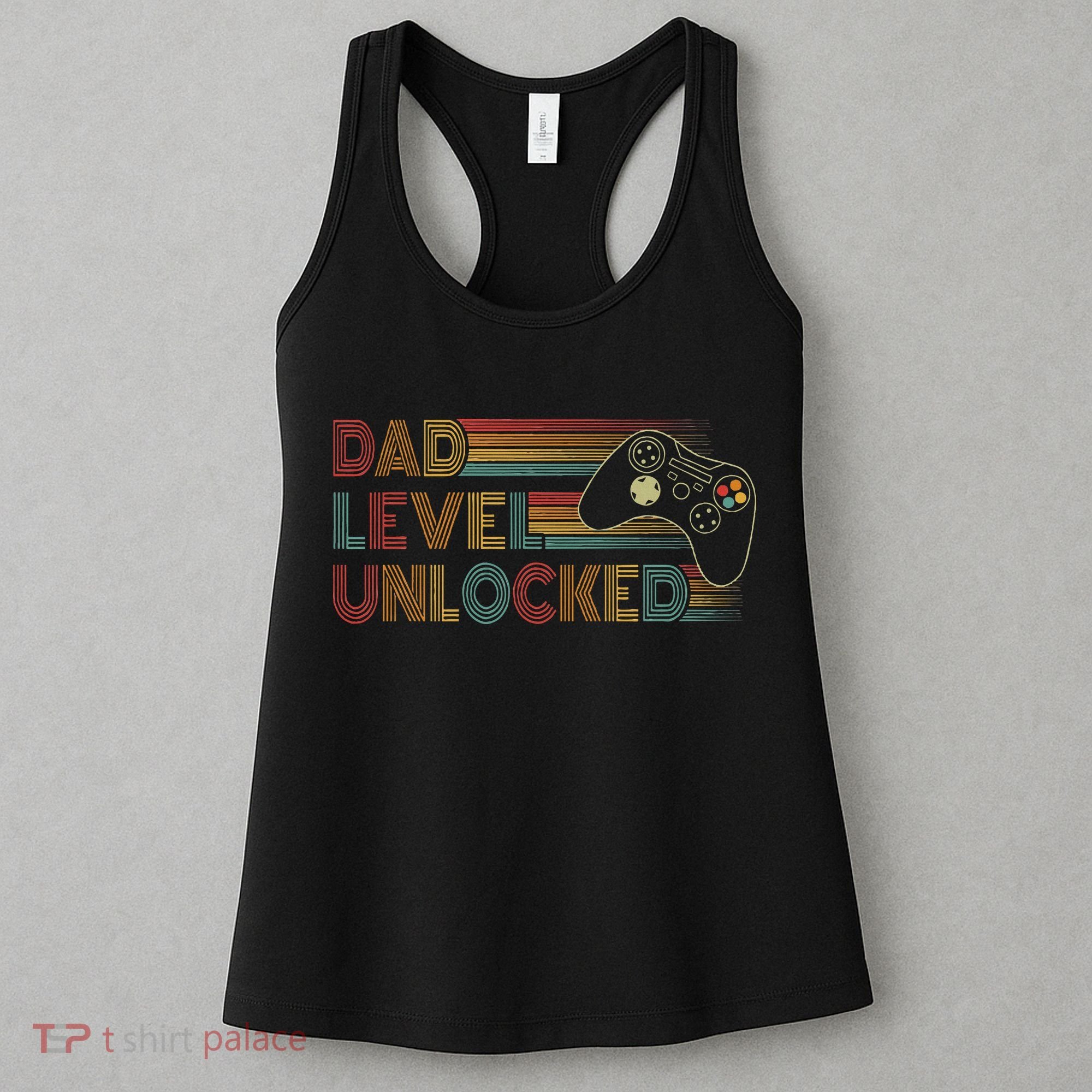 Funny New Dad Dad Level Unlocked Gaming Women's Tank Top