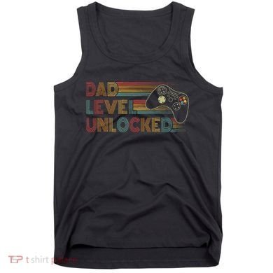 Funny New Dad Dad Level Unlocked Gaming Tank Top