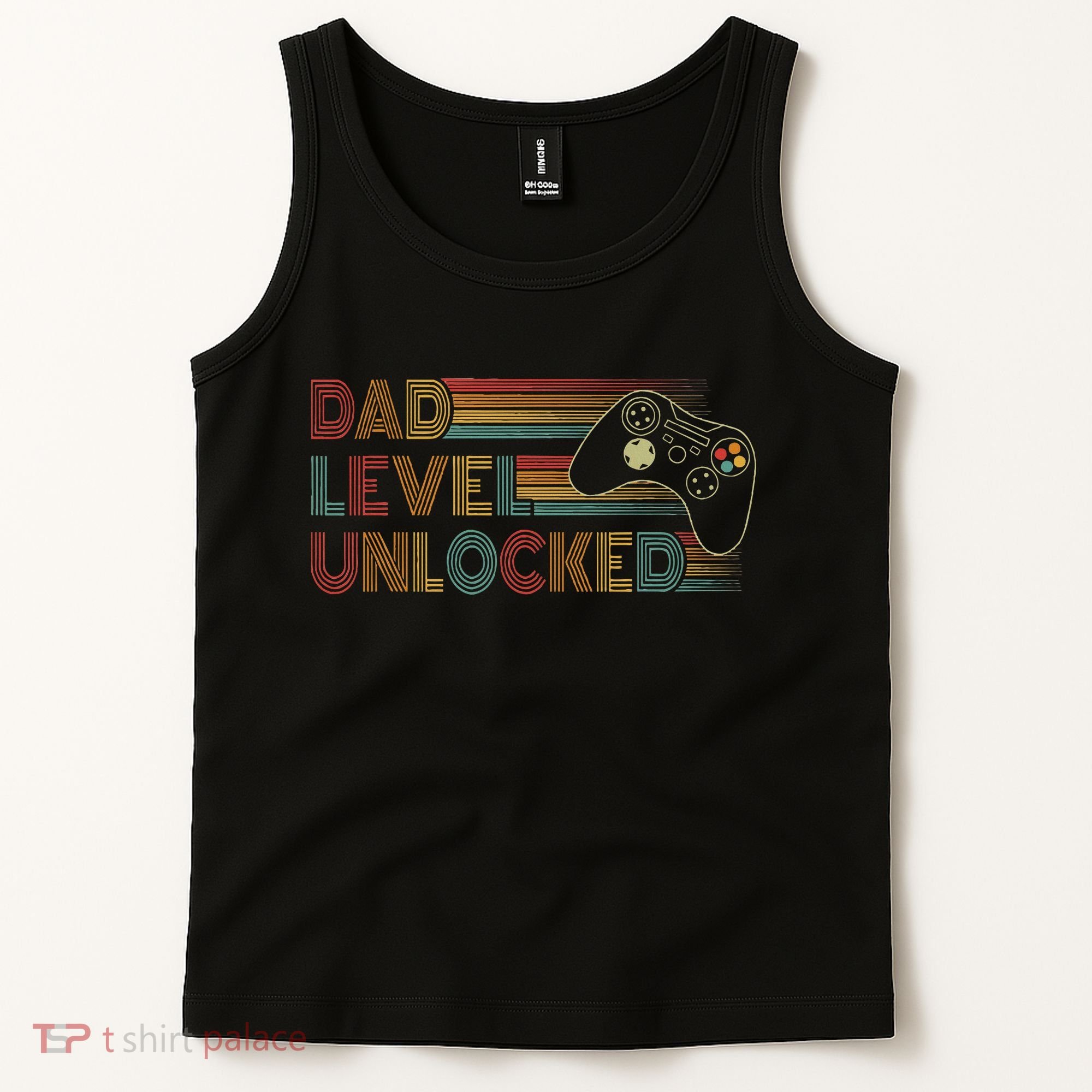 Funny New Dad Dad Level Unlocked Gaming Tank Top