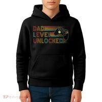 Funny New Dad Dad Level Unlocked Gaming Kids Hoodie thumb 4
