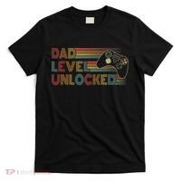 Funny New Dad Dad Level Unlocked Gaming Gamer Dad T-Shirt thumb 0
