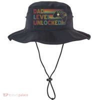Funny New Dad Dad Level Unlocked Gaming Gamer Dad Bucket Hat thumb 0