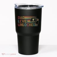Funny New Dad Dad Level Unlocked Gaming Gamer Dad Tumbler thumb 0