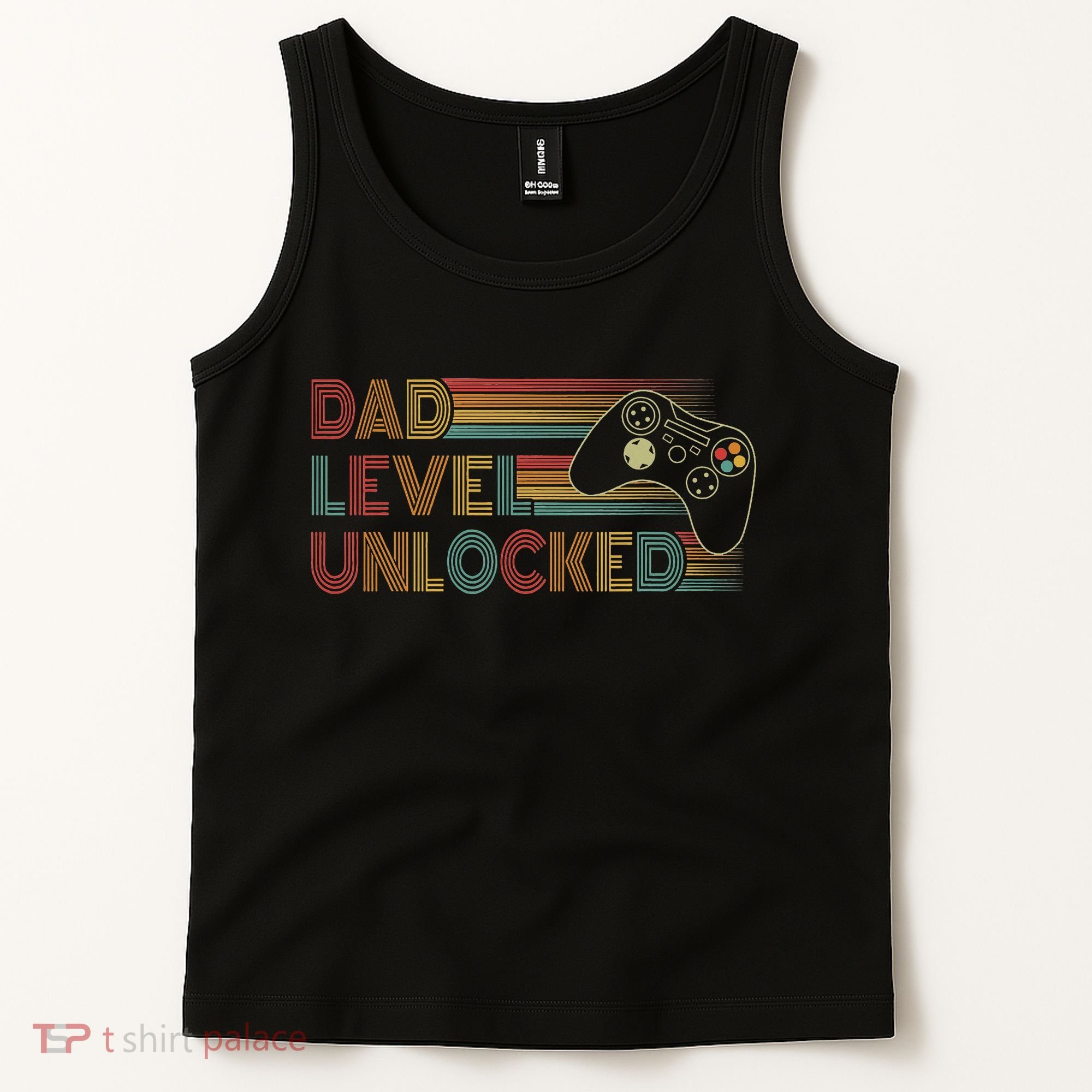 Funny New Dad Dad Level Unlocked Gaming Gamer Dad Tank Top