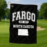 Fargo North Dakota Est 1871 Varsity Golf Towel thumb 1