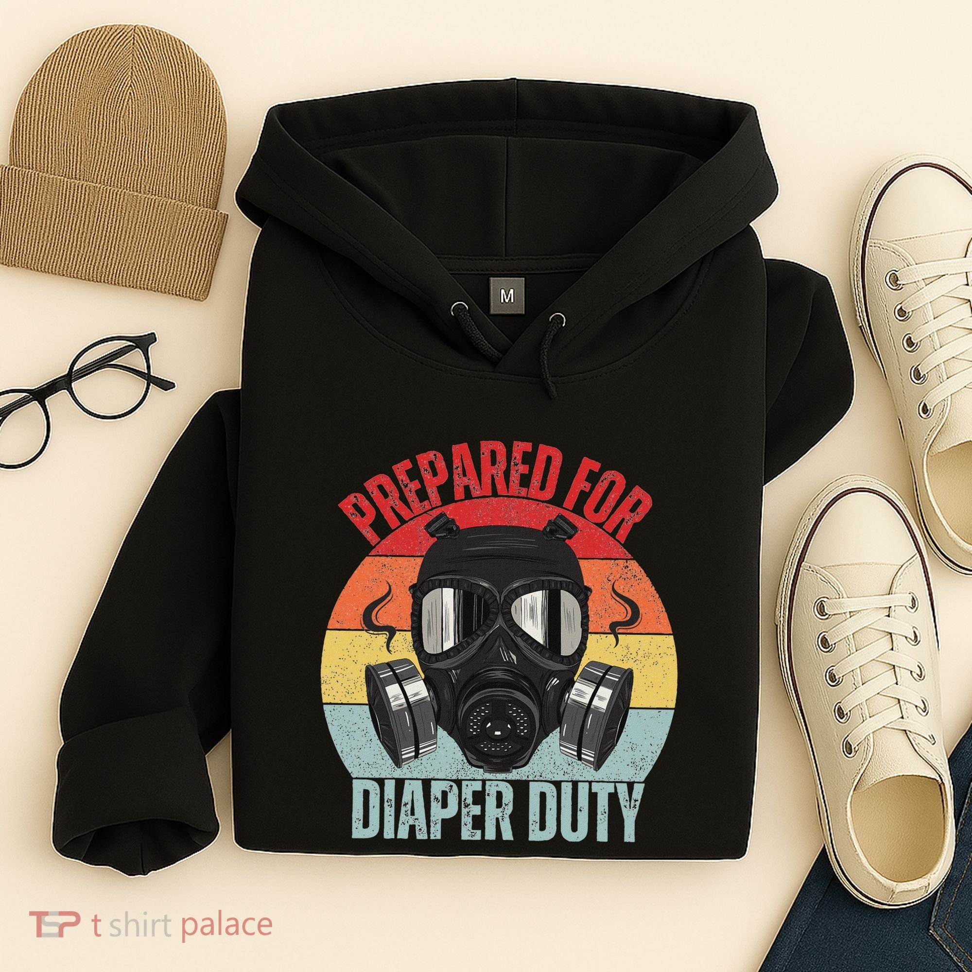 Funny New Dad Prepared For Diaper Duty Daddy Diaper Duty Hoodie