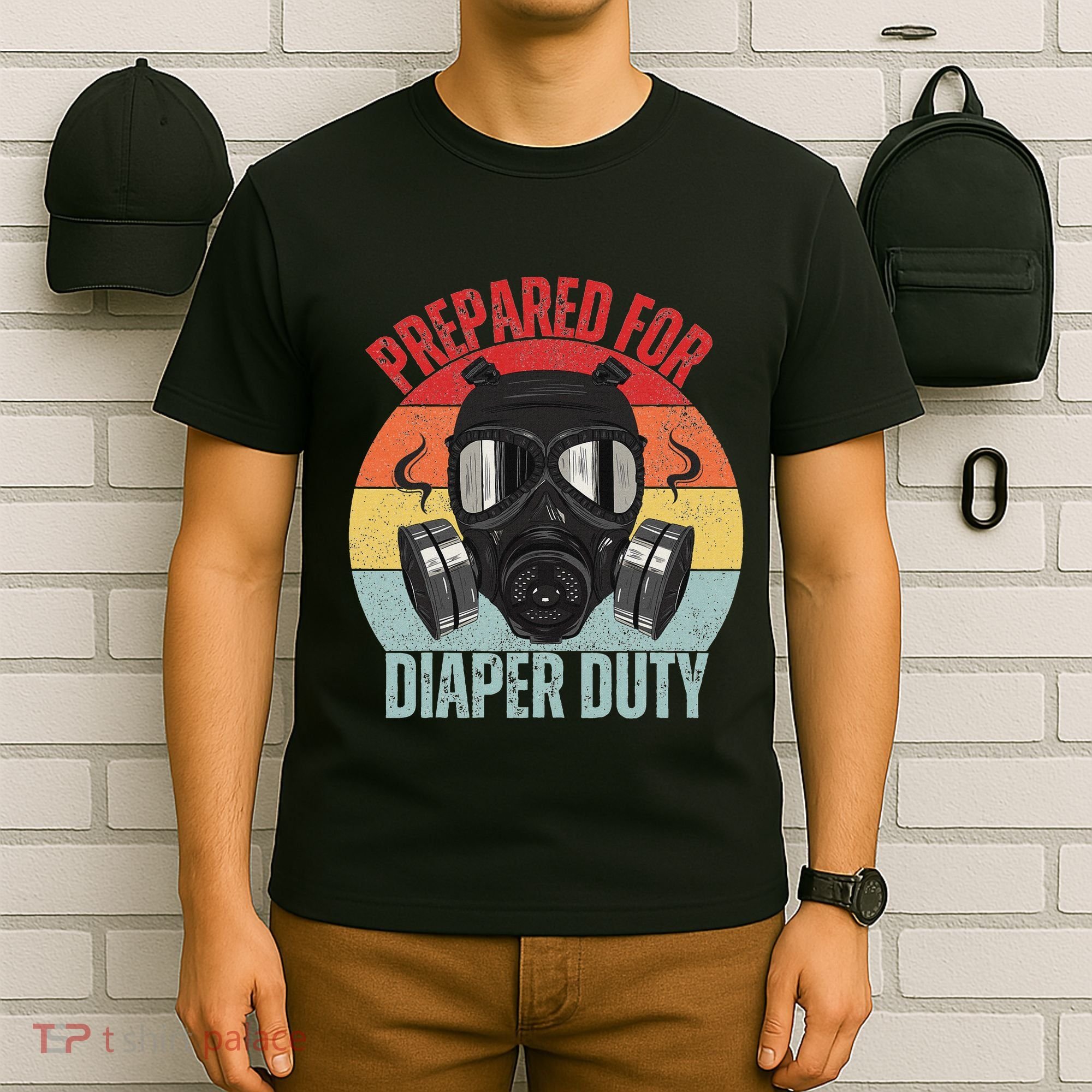 Funny New Dad Prepared For Diaper Duty Daddy Diaper Duty T-Shirt