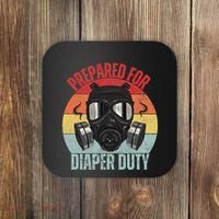 Funny New Dad Prepared For Diaper Duty Daddy Diaper Duty Coaster thumb 0