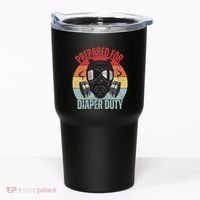 Funny New Dad Prepared For Diaper Duty Daddy Diaper Duty Tumbler thumb 0