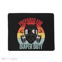 Funny New Dad Prepared For Diaper Duty Daddy Diaper Duty Mousepad thumb 0