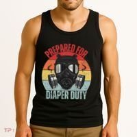 Funny New Dad Prepared For Diaper Duty Daddy Diaper Duty Tank Top thumb 3