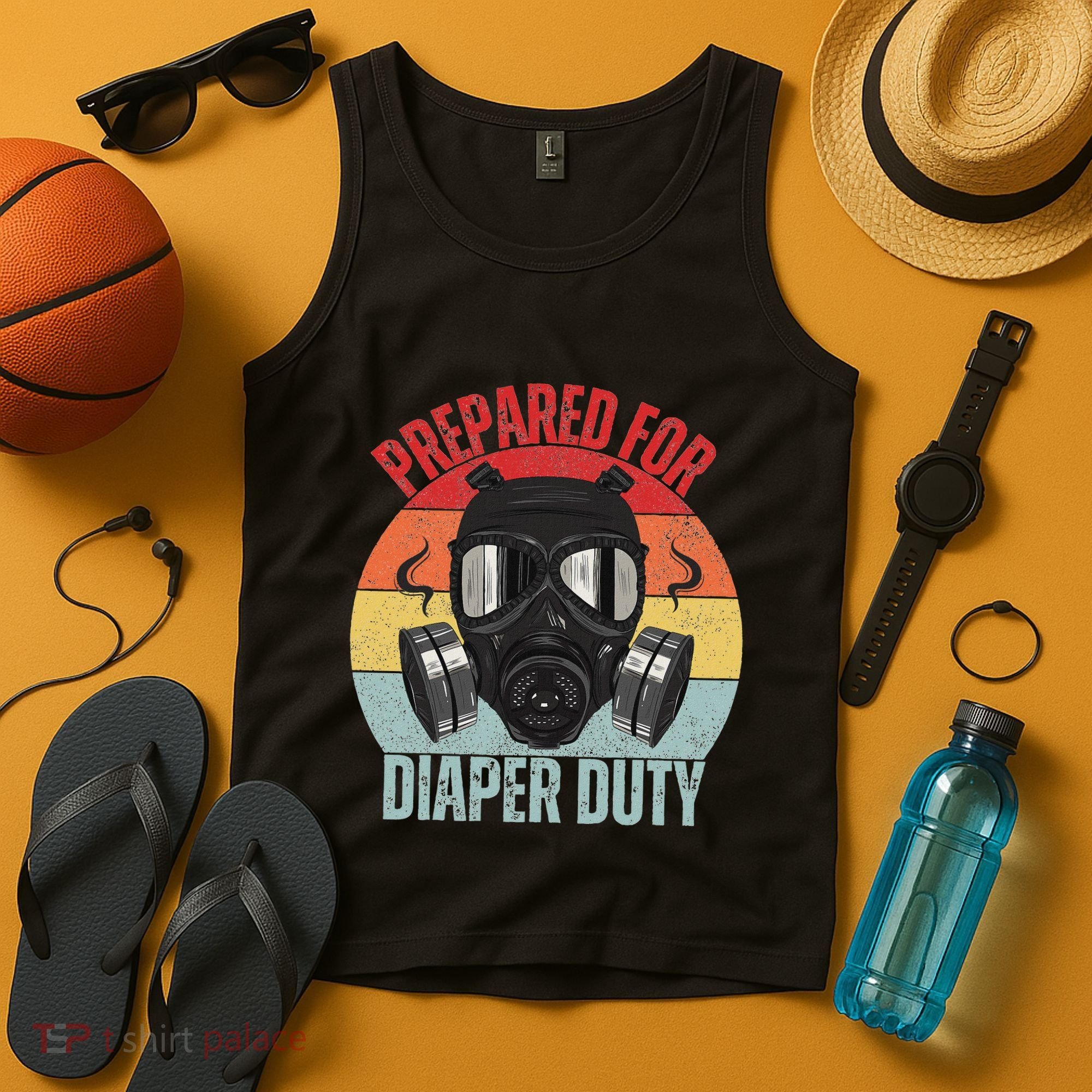 Funny New Dad Prepared For Diaper Duty Daddy Diaper Duty Tank Top