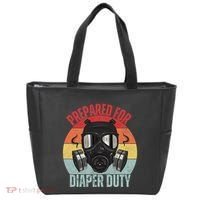 Funny New Dad Prepared For Diaper Duty Daddy Diaper Duty Tote Bag thumb 0