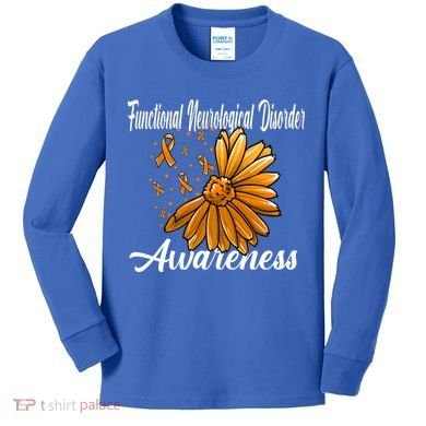 Functional Neurological Disorder Awareness Fnd Related Orang Gift Kids Long Sleeve Shirt