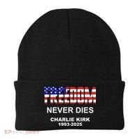 Freedom Never Dies Charlie Kirk Beanie thumb 0
