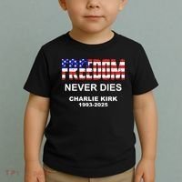 Freedom Never Dies Charlie Kirk Toddler T-Shirt thumb 2