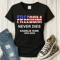Freedom Never Dies Charlie Kirk Women's T-Shirt thumb 3