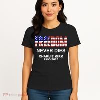 Freedom Never Dies Charlie Kirk Women's T-Shirt thumb 4