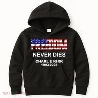 Freedom Never Dies Charlie Kirk Kids Hoodie thumb 0
